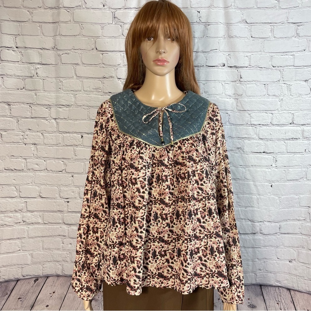 NWT New Scotch & Soda Maison Scotch Vagabond Voyage Peasant Blouse Size 2 US M